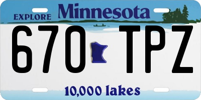 MN license plate 670TPZ