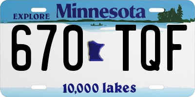 MN license plate 670TQF