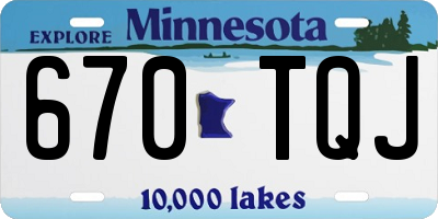MN license plate 670TQJ