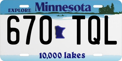 MN license plate 670TQL