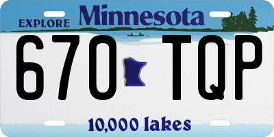 MN license plate 670TQP