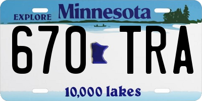 MN license plate 670TRA
