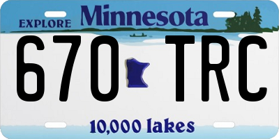 MN license plate 670TRC