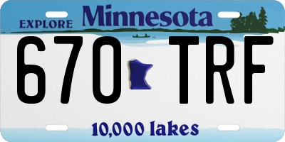 MN license plate 670TRF