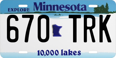 MN license plate 670TRK