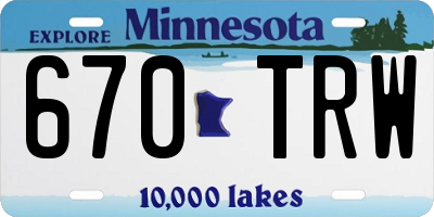 MN license plate 670TRW
