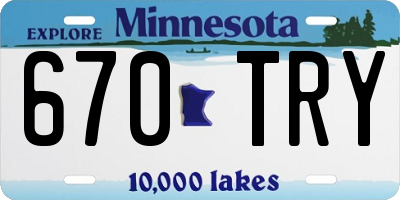 MN license plate 670TRY