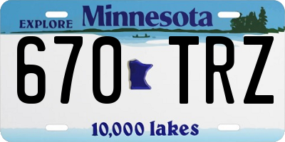 MN license plate 670TRZ