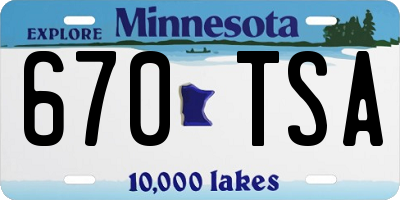 MN license plate 670TSA