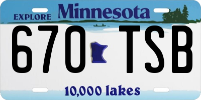 MN license plate 670TSB