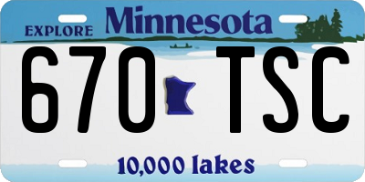 MN license plate 670TSC