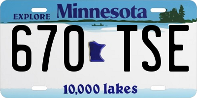 MN license plate 670TSE