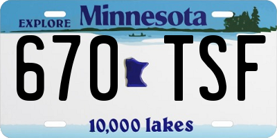 MN license plate 670TSF