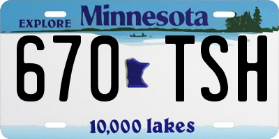 MN license plate 670TSH