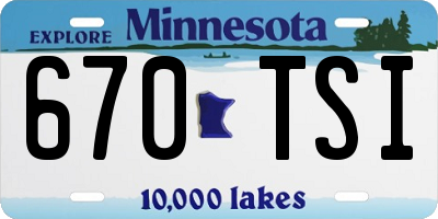 MN license plate 670TSI