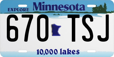 MN license plate 670TSJ
