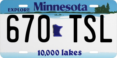 MN license plate 670TSL