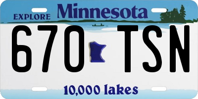 MN license plate 670TSN