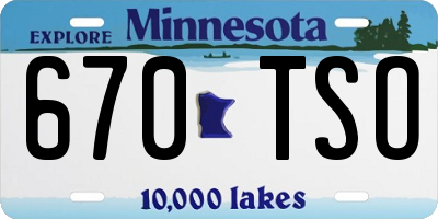 MN license plate 670TSO