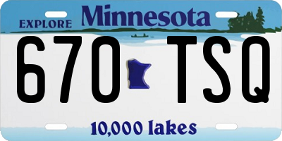 MN license plate 670TSQ
