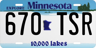 MN license plate 670TSR