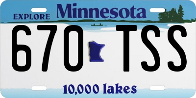 MN license plate 670TSS