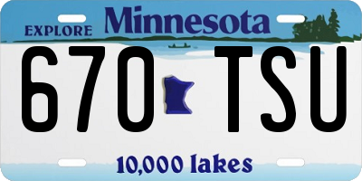 MN license plate 670TSU