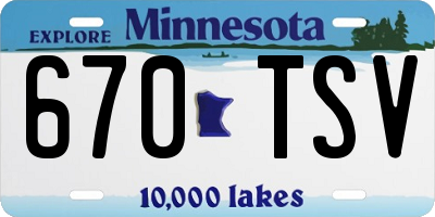 MN license plate 670TSV