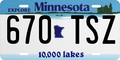MN license plate 670TSZ