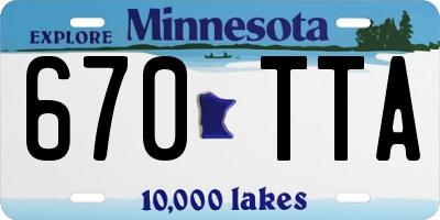 MN license plate 670TTA