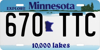 MN license plate 670TTC
