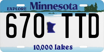 MN license plate 670TTD