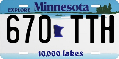 MN license plate 670TTH