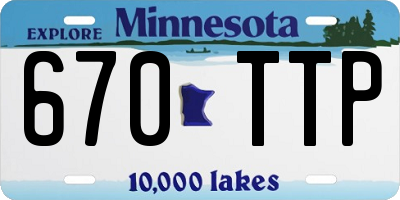 MN license plate 670TTP