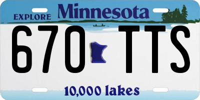 MN license plate 670TTS