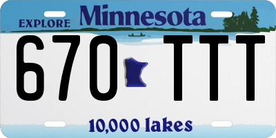 MN license plate 670TTT