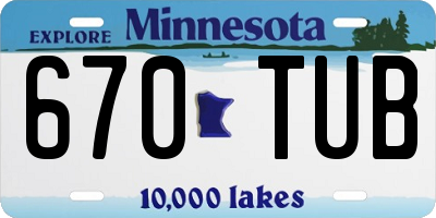 MN license plate 670TUB