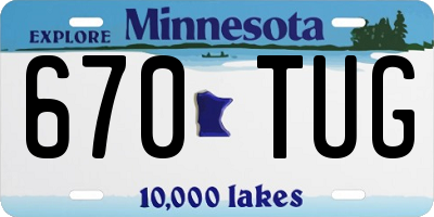MN license plate 670TUG