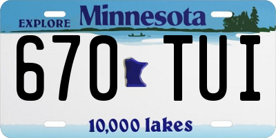 MN license plate 670TUI