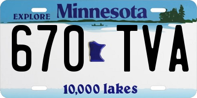 MN license plate 670TVA