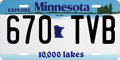 MN license plate 670TVB