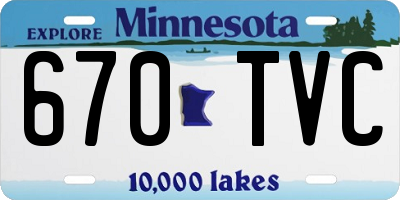 MN license plate 670TVC