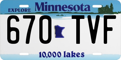 MN license plate 670TVF