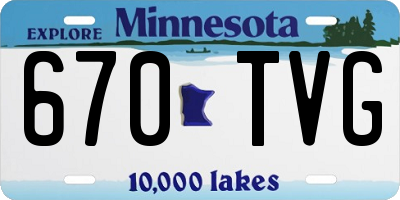 MN license plate 670TVG