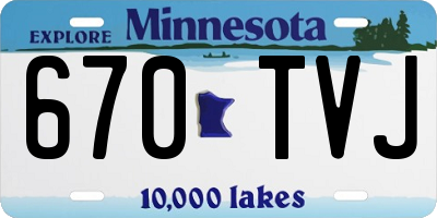 MN license plate 670TVJ