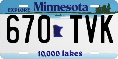 MN license plate 670TVK