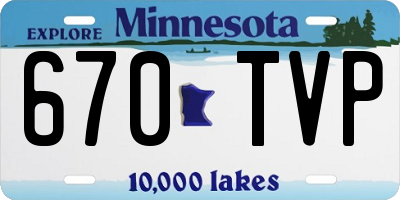 MN license plate 670TVP