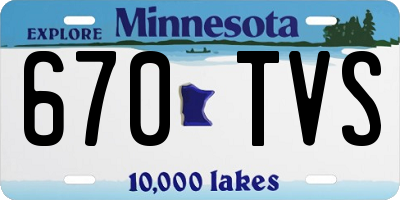 MN license plate 670TVS