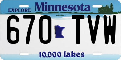 MN license plate 670TVW