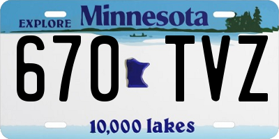 MN license plate 670TVZ